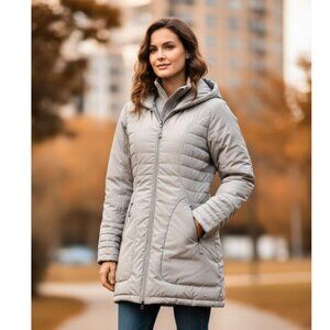 Gerry Weber 'Nora' Down Filled Parka, Light Grey, Women's Size M